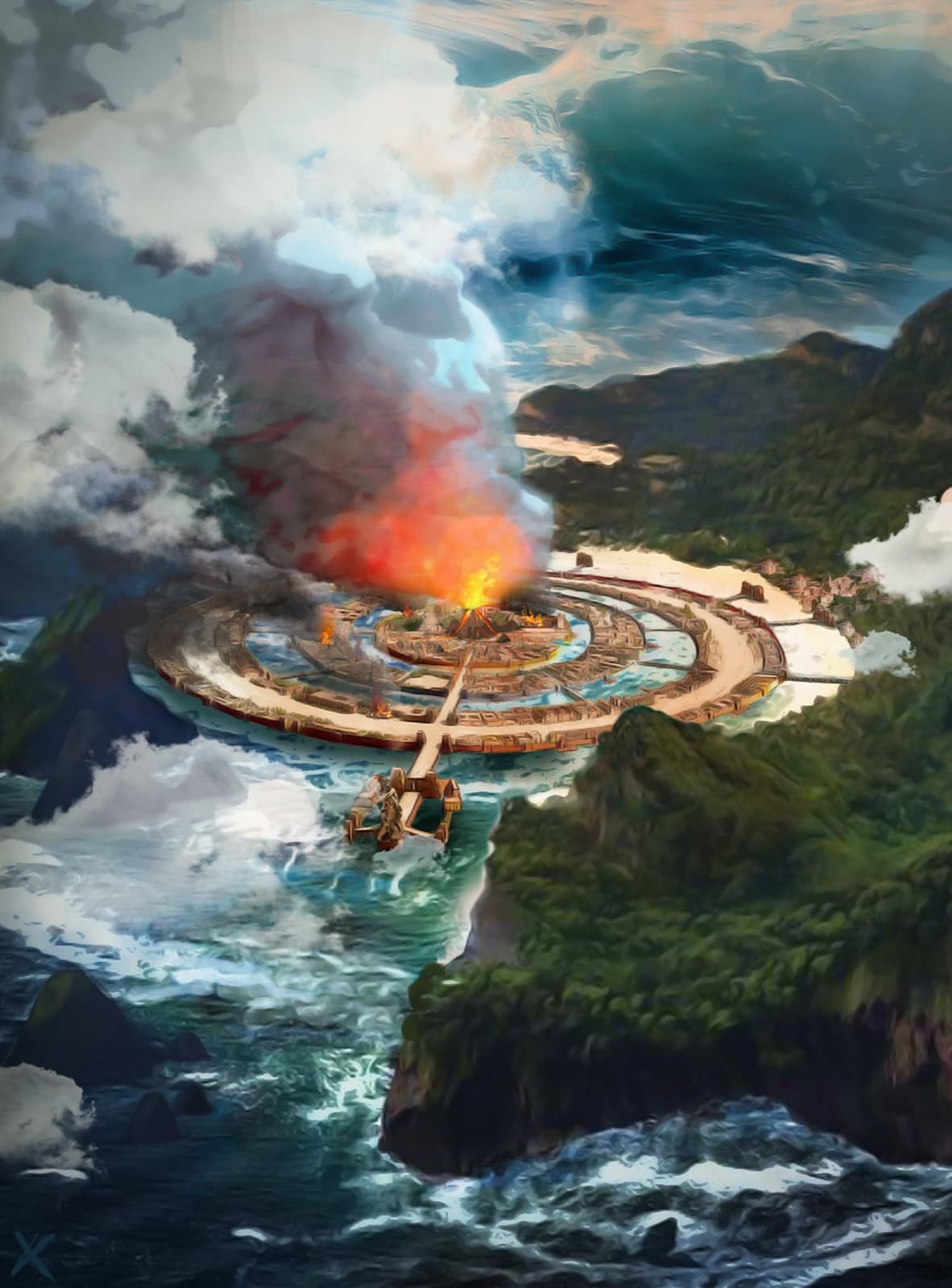 Destruction of Atlantis begins