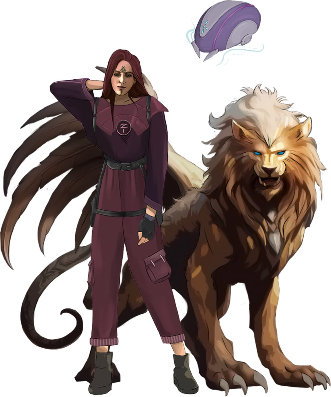 Zen and Cricket in manticore shapeshift form
