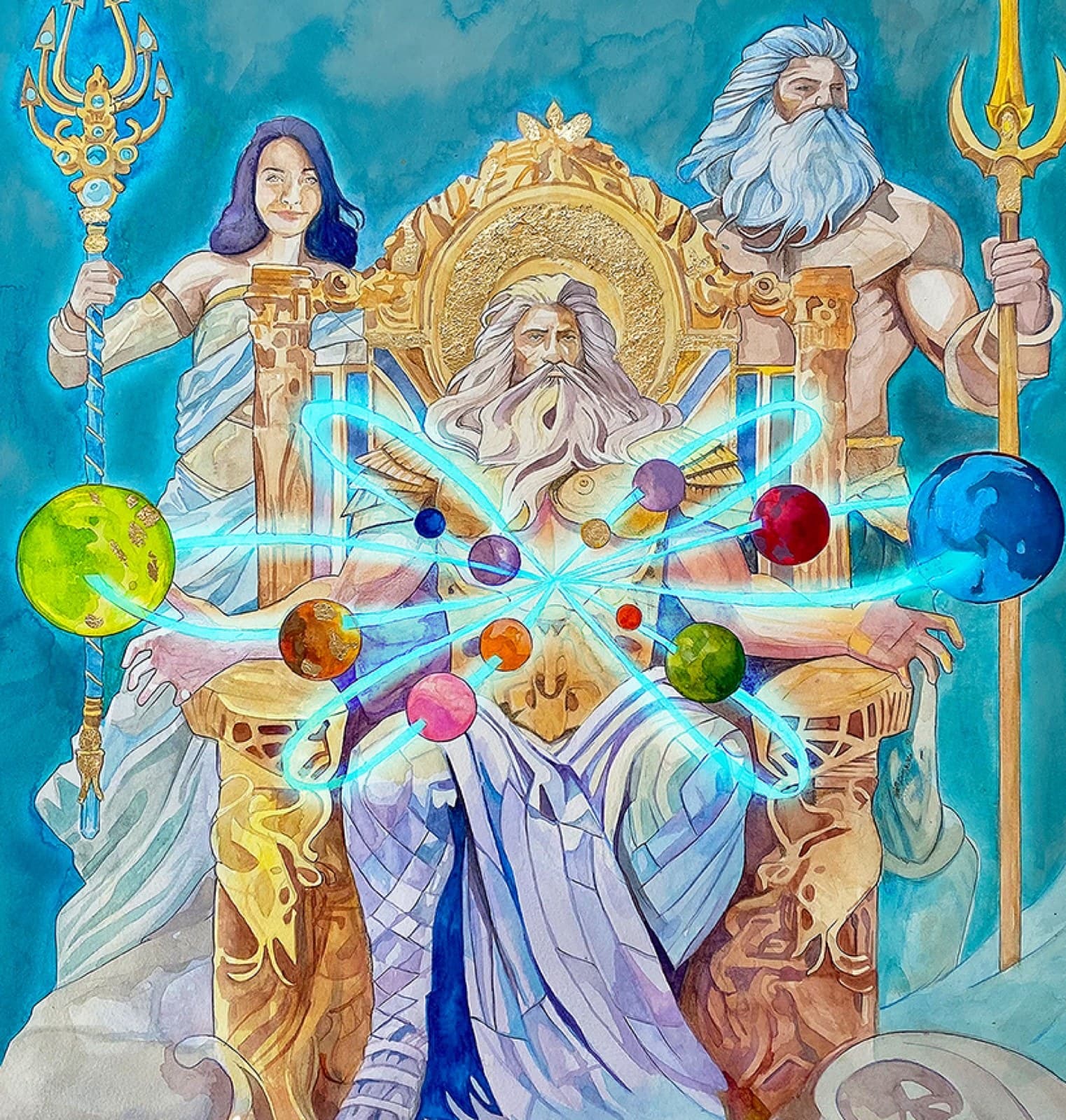 The Greek gods around the cosmic Infinity Universe